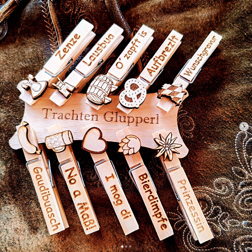 Glupperl, personalisiert für Tracht, Hochzeit